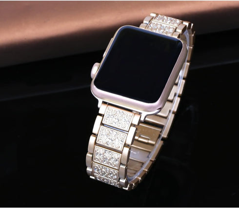 Bling Bands Compatible with Apple Watch Band 42mm/41mm/40mm/38mm Iwatch Series 10/9/8/7/6/SE/5/4/3/2/1, Women Metal Rhinestone Dressy Replacement ...
