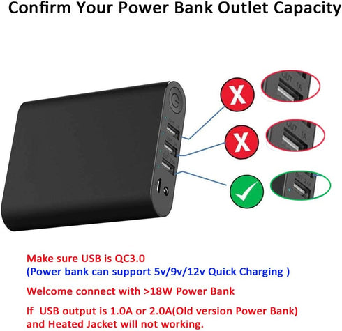 Heated Jacket Battery Step-Up Adapter Charger Cable for Heated Jackets, Heated Hoodies and Heated Vests (5v USB Transfer 8.4v, 12W)......