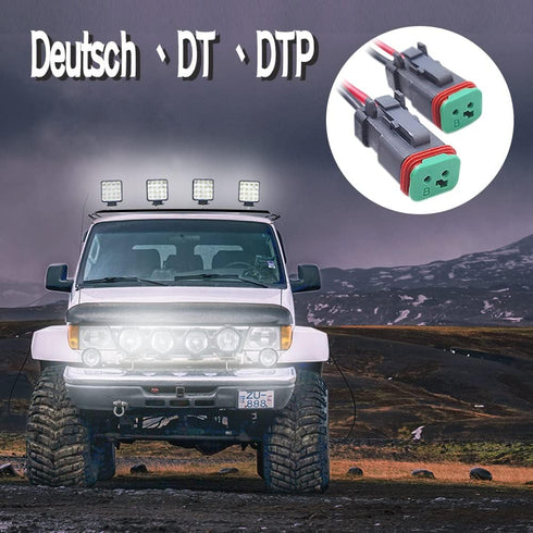2 Leads Deutsch Dual Outputs DT DTM Female Connector Socket Adapters Splitters Compatible for LED Work Chandelier Light Retrofit Connectors Wiring...
