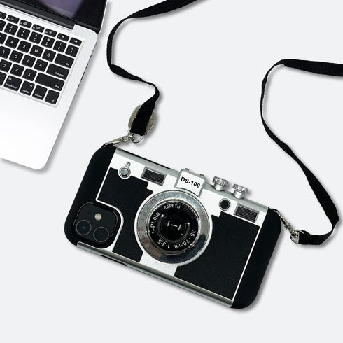 New Emily in Paris Phone Case, Vintage Camera Design for iPhone 11/12/13 Pro Max, with Long Anti-Lost Lanyard...