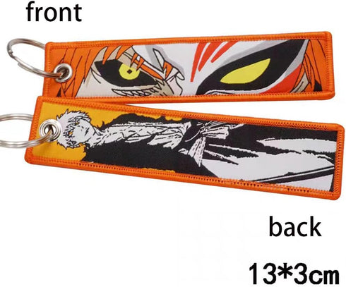 Ichigo Kurosaki Keychain Anime Ichigo Cosplay Keychain Embroidered Fabric Accessories For Backpack...