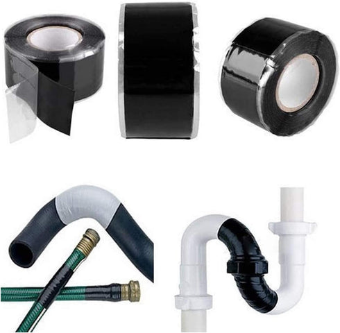 Aventik Edison Silicone Tape Self-Fusing Stretchable Waterproof Tape Electrical Wires Wrap Emergency Pipe & Plumbing Repair, Nonconductive, Resist...