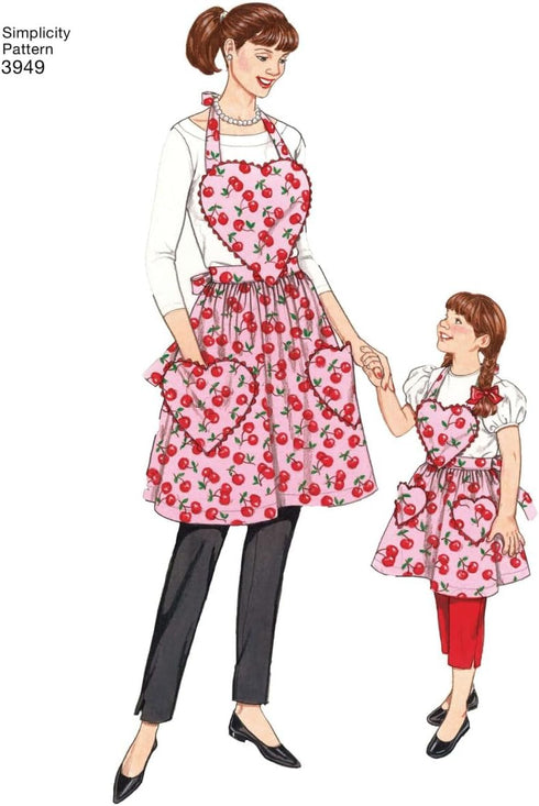 Simplicity Child and Adult Matching Apron Sewing Patterns, Sizes S-L...