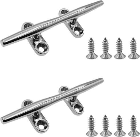 Stainless Steel Boat Cleat,Open Base Dock Cleats with Nuts,Boat Cleat Towel Hooks Rope Cleat with Fasteners for Wall,Boats,Kayak,Marine,Deck,Nauti...