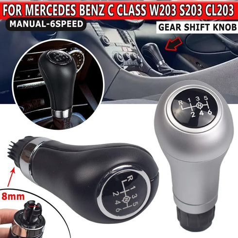 Gear Shift Knob Head Gear Cover Shift Lever Stick for Ben-z W203 S203 CL203 W209 W204 C204 C63 C300 C250 W207 A207 W212 (Silver, R is on top)...
