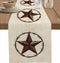 Texas Western Star Rustic Table Runner-Cotton linen-Long 72 inche Barn Star Dresser Scarves,Kitchen Coffee/Dining Farmhouse Cowboy Tablerunner for...