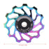 Derailleur Pulley Kit Pair, Ceramic Wheel Bearing Pulley Mountain Tension Rear Derailleur Pulley Bearings Bike Cycling Accessory for Road Mountain...