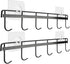 YiZhi Adhesive Wall Hooks Rack Kitchen Rail, Space Saving Utensil Holder No Drilling Wall Mounted Accessory Hanger with 6 Hooks for Kitchen Bathro...