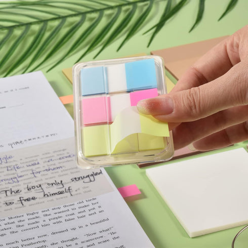 BAYTORY Transparent Sticky Notes, 3 x 3 inch Clear Waterproof See Through Memo Pad, Self-Adhesive Translucent Writable Index Tabs for Annotating B...