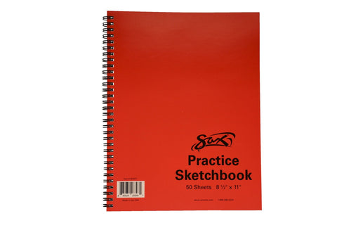 Sax Spiral Binding Smooth Sketchbook, 20 lb, 8-1/2 x 11 Inches, 50 Sheets, Red...