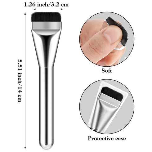 Foundation Brush 3 Pcs Makeup Flat Brushes Thin Blade Brush Portable Facial Brushes Cream Spatulas Tools Powder Scrubber Liquid Brush Soft Bristle...