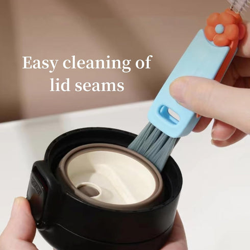 3 in 1 Cup Lid Gap Cleaning Brush, Multifunctional Insulation Bottle Crevice Cleaning Brush, Cup Lid Brush Cleaner for Cleaning Tumbler Cup, Narro...