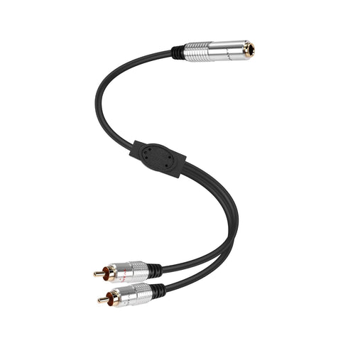 PNGKNYOCN 6.35mm to 2RCA Audio Cable, 1/4" TRS Female Stereo Jack to Dual RCA Male Plug Y Splitter Adapter Cable for Guitars?Speaker,Home Stereo S...