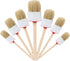 Natural Bristle Chalk Paint Wax Brush Wood Handle Round Paint Brushes for Paint Oil Watercolor Paints Waxing Brushes,Furniture, DIY Art Crafts(7PA...