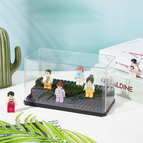OLYCRAFT Acrylic Minifigure Display Case Box Display Case for Minifigure Action Figures Blocks Removable Display Box Cube Showcase for Models Gift...