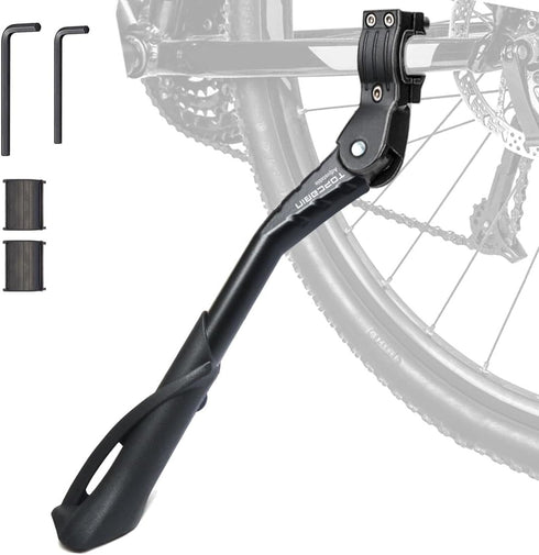 Bike Kickstand Enhanced,Rear Side/Center Mount,Aluminum Alloy Bicycle Kick Stand Adjustable Kickstand for adult bike 700C 24" 26" 28" 29 inch Moun...