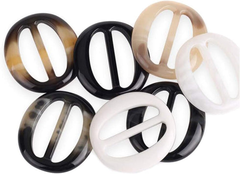 XINGZI 6PCS Plastic Oval Smoothly Fashion Silk Scarf Clips Clasp Ring Scarf Buckle Slides Clothing Ring Wrap Holder for Women Girls Silk Neckerchi...