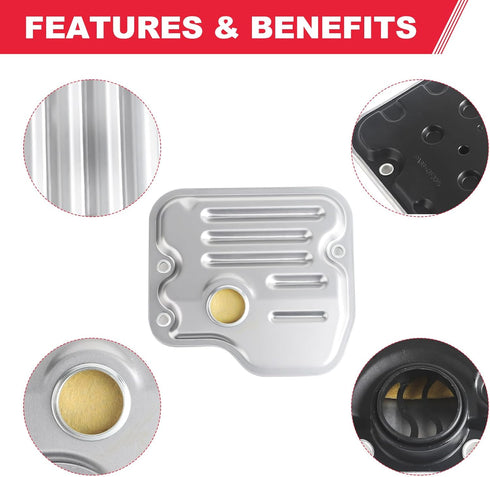 Automatic Transmission Filter with Gasket Kit Fits for U250E U151E U151F Transmission - Toyota Lexus Camry Highlander RAV4 Sienna Avalon ES330 RX3...