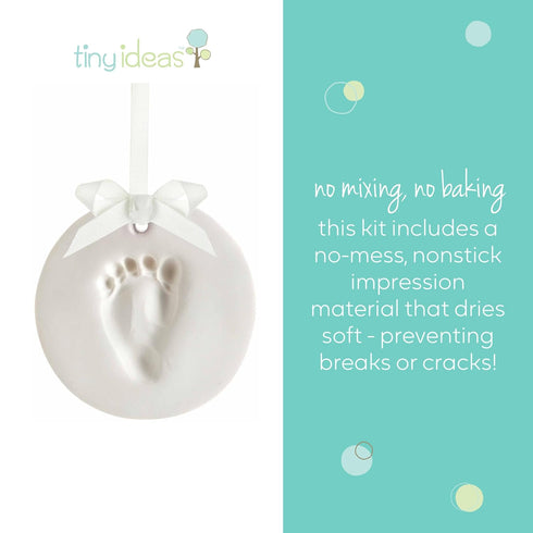 Tiny Ideas DIY No Mess Hanging Christmas Ornament Keepsake Kit, Baby Hand and Footprint Keepsake, Classic Nursery Decor, Ideal Gender Neutral Gift...