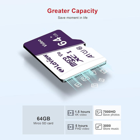 LaView 64GB Micro SD Card, Micro SDXC UHS-I Memory Card – 100MB/s,667X,U1,C10, FHD Video V10, A1, FAT32, High Speed Flash TF Card P500 for Compute...