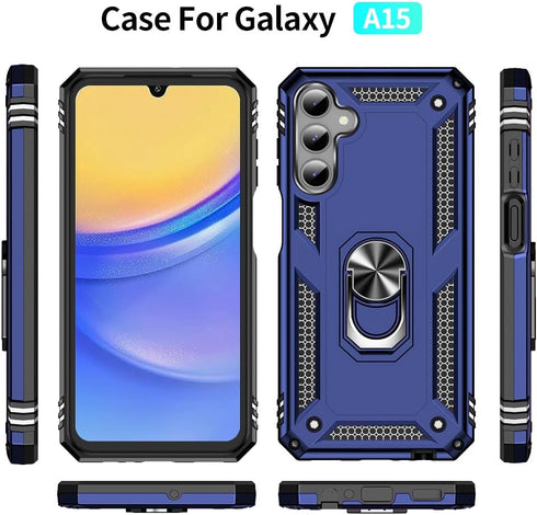 for Samsung Galaxy A15 5G Case with HD Screen Protector : Military Grade 16ft Drop Tested Ring Shockproof Protective Phone Case - Samsung Galaxy A...