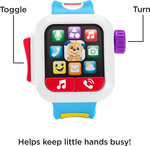 Fisher-Price Laugh & Learn Baby to Toddler Toy Time to Learn Smartwatch with Lights & Music for Pretend Play Ages 6+ Months...
