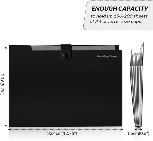 SKYDUE 8 Pockets Expanding File Folders, Accordion Folders, Portable Paper Bill Receipt Organizer, Letter Size, Home College School Office Supplie...