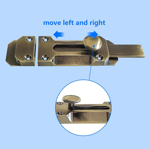 2 pcs Zinc Alloy Sliding Door Lock, Barrel Bolt Cabinet Lock Barrel Bolt Closure Cabinet Door Security Sliding Door Lock for Home Windows and Door...