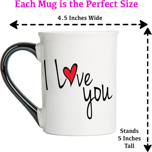 Wedding Gifts for Couples, Coffee Cups, Set of 2 I Love You More Coffee Mugs for Men/Women, Engagement Gift Ideas for Boyfriend, Girlfriend, Brida...
