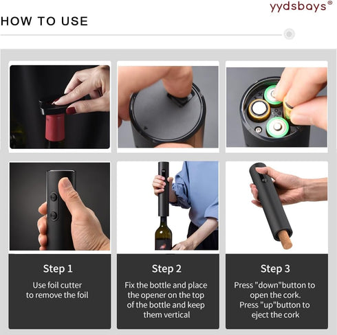 Electric Wine Bottle Opener Automatic Corkscrew Remover with Base, Foil Cutter, Wine Pourer, Vacuum Stopper for Wine Lovers Gift Home Kitchen Part...