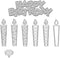 Metal 6 Hollow Style Candles Cutting Dies, Happy Birthday Letter Die Cuts for Card Making Stencil Embossing Tool Scrapbooking DIY Etched Craft Die...