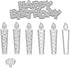 Metal 6 Hollow Style Candles Cutting Dies, Happy Birthday Letter Die Cuts for Card Making Stencil Embossing Tool Scrapbooking DIY Etched Craft Die...