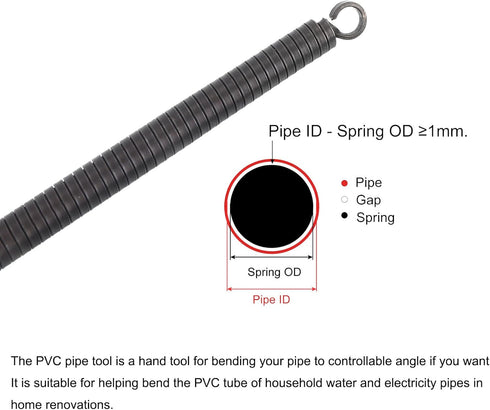 MECCANIXITY Spring Tube Bender OD 11mm/0.43" Steel Spring Pipe Bending Tubes 500mm/19.69" Long for 3/8" PVC Pipe(ID 12mm) in Home Renovations,Elec...