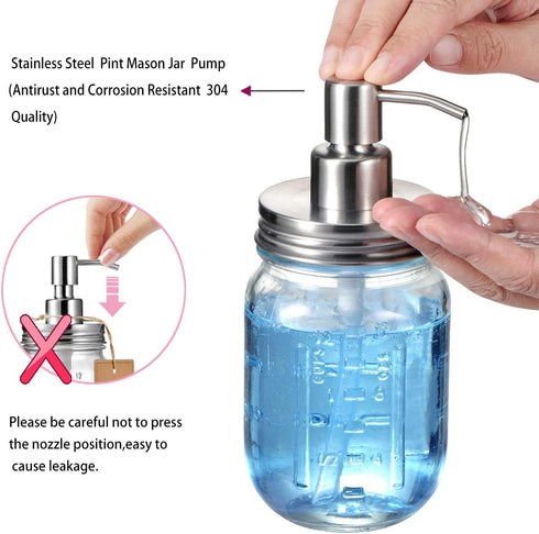Mason Jar Bathroom Accessories Lids Set(4pcs) -Jars Not Included -Soap Dispenser,Toothbrush Holder,and Apothecary Jars Lids for Regular Mouth Maso...
