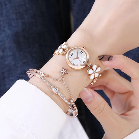 Women's bracelet watch fashion item waterproof quartz flower shaped watch...
