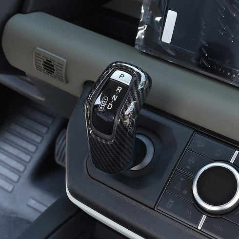 YIWANG Carbon Fiber Style ABS Car Center Gear Shift Head Cover Trim for Land Rover Defender 90 110 130 2020-2025 Auto Accessories (ABS-Carbon Fibe...