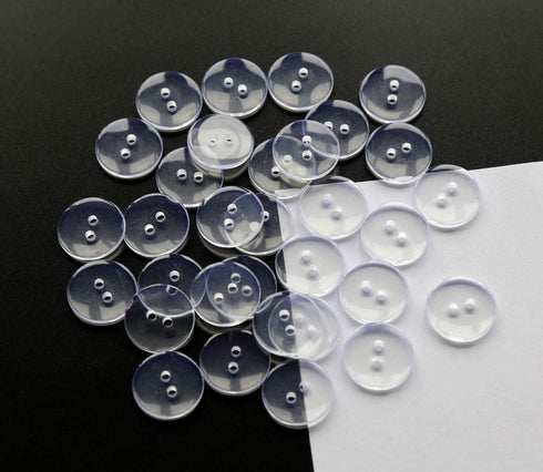 GANSSIA 15mm(5/8 Inch) Plastic Clear Buttons with 2 Holes,Transparent Button for Shirt Sewing Scrapbooking DIY Project, Pack of 200pcs...