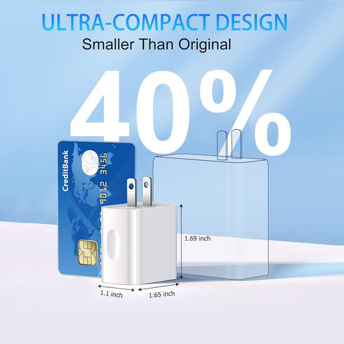 20W USB C Charger Block, Bangfun Dual Port PD 20 Watt Fast Charger Block+ Quick Fast Charge 3.0 Type C Charging Block Compatible iPhone 16/15/14/1...