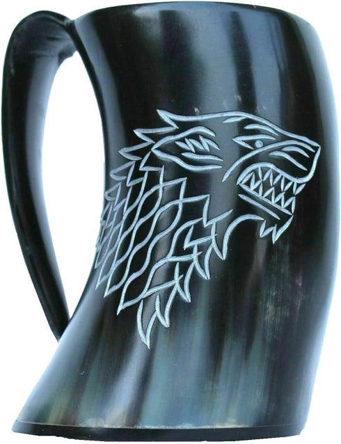 Ox Horn Viking Drinking Mug Cups Ale Beer Wine Goblet Tankard Beaker Size 6''...