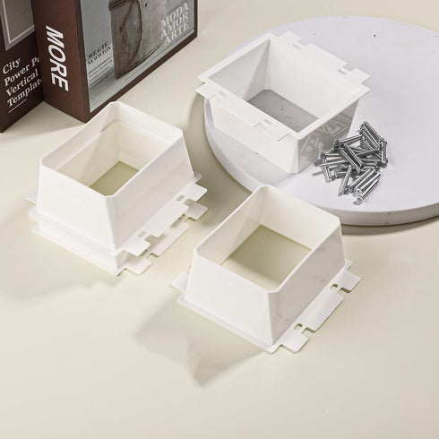 4pcs BE2-4 (2 Gang) Electrical Outlet Box Extender, Double Gang Box Extender with 16pcs Screws Power Switch Heavy Duty Plastic Unit Receptacle Ext...