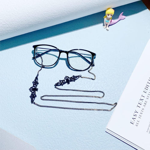 Women Men Glasses Sunglasses Chain Black Bat Eyeglass Strap Holder Eyewear Reading Glasses Retainer...