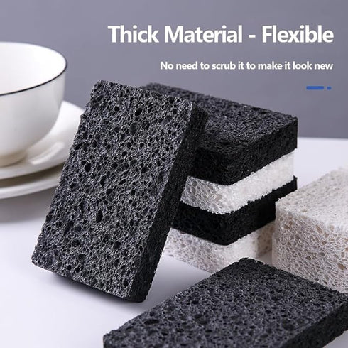 12 - Pack Non-Scratch Scrub Sponges - Sponges for Dishes and Washing Dishes, Cleaning Sponges for Kitchen Home and More?Black?...