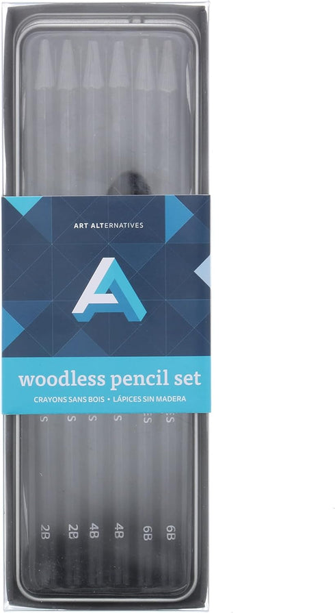 Art Alternatives Woodless Graphite Pencil Art Tin Set, 6-Pieces - 2B, 4B, 6B soft grade pencils for drawing and sketching...