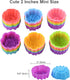 Reusable Silicone Baking Cups, 2 Inch Mini Size Silicone Cupcake Liners for baking, Multi Flower Shapes reusable Muffin Liners, Pack of 36, Multic...