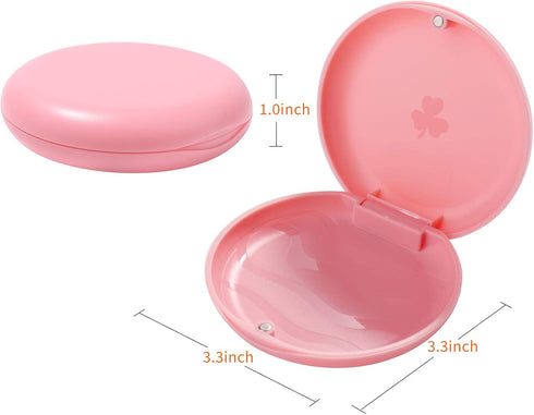 (2 Pack) Retainer Cases,Solid Orthodontic Retainer Case (Pink)...