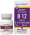 Superior Source No Shot Vitamin B12 Methylcobalamin (5000 mcg), B6, Folic Acid, Quick Dissolve Sublingual Tablets, 60 Ct, Increase Energy, Healthy...
