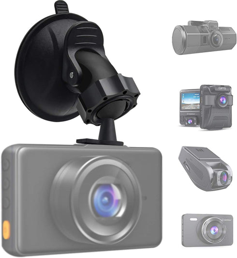 Dash Cam Suction Mount with 15+ Swivel Ball Adapters Compatible with Rexing V1, UGSHD, Falcon F170, KDLINKS, Vantrue, APEMAN, Z-Edge, Roav, Old Sh...