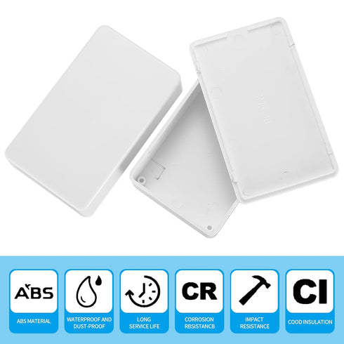 ABS Plastic Project Boxes for Electronics, Waterproof Junction Box, Electrical Project Enclosure, Black Dustproof Project Case (White-3.93 x 2.36 ...