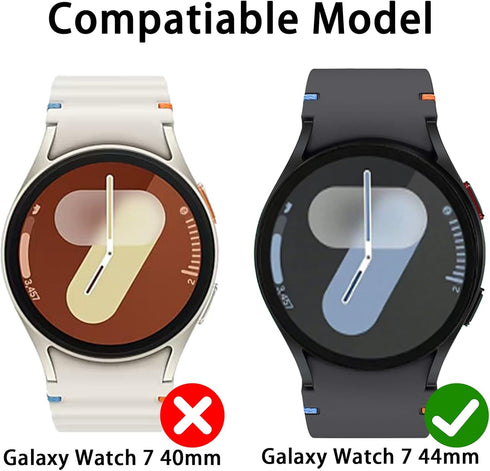 [6+6 Pack for Samsung Galaxy Watch 7 Screen Protector Case 44mm,HD Anti-Fog Tempered Glass Film & Waterproof Hard PC Bumper Cover for Galaxy Watch...