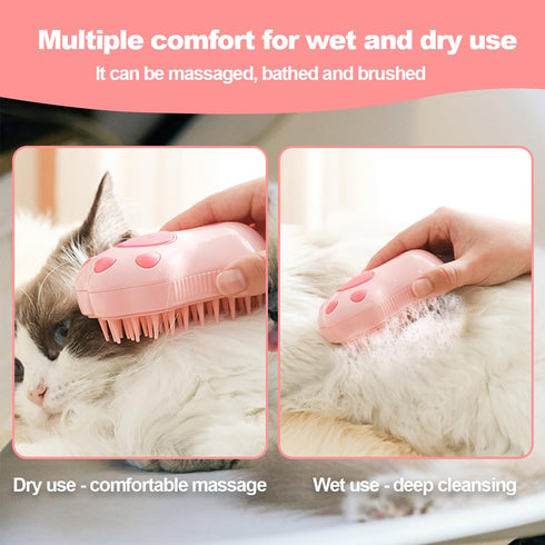 Cat Steamy Brush Dog brushes Cat Claw Pet Brush for Shedding Grooming, Lightweight Skin Friendly Pet Brush Hair Removal Comb Brushes for Long or M...